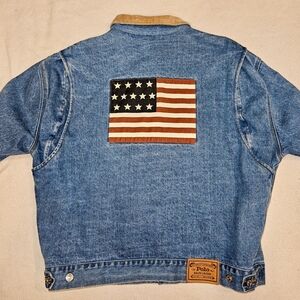Polo Ralph Lauren Blue Denim American Flag Jacket